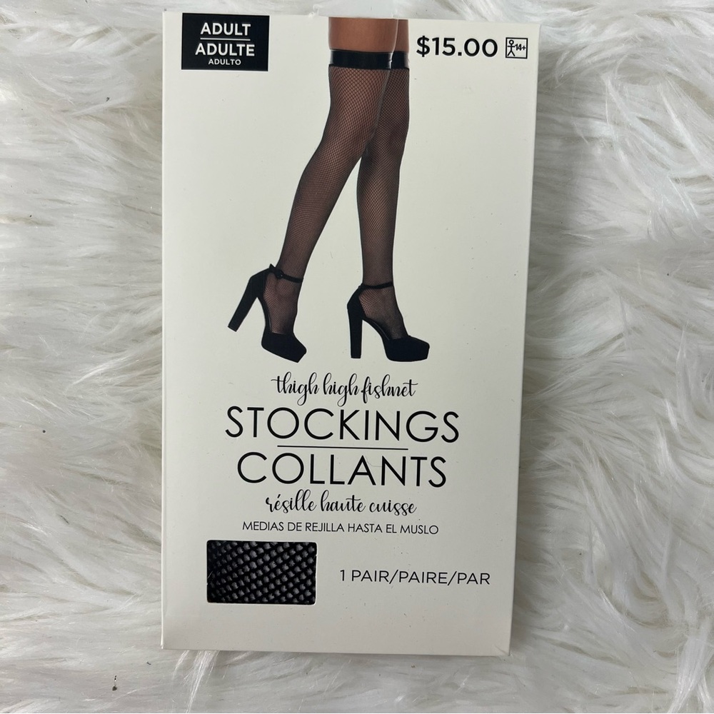 Thigh High Black Fishnet Stockings NEW sexy costume